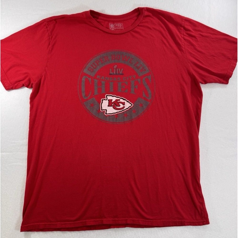 Fanatics Pro Line Mens Shirt Red XL Kansas City Chief Super Bowl LIV Made in USA